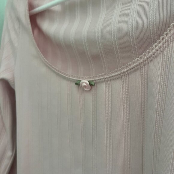 Pink Ribbed Long Sleeve Top with Rose Detail from Hollister - Picture 6 of 11